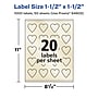Avery Pearlized Ivory Heart Shaped Multipurpose Labels, 1.5" x 1.5", Ivory, 1000/Box (94602)~#|#~A44CA4BC-8344-46EF-849C40F8074124B7_sc7