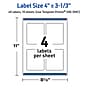 Avery Laser/Inkjet Rectangle Multipurpose Labels, 4" x 3-1/3", White, 40/Pack (S00DMC)~#|#~A44D01F2-0DDC-43EF-B0C541E2EA1DDAB9_sc7