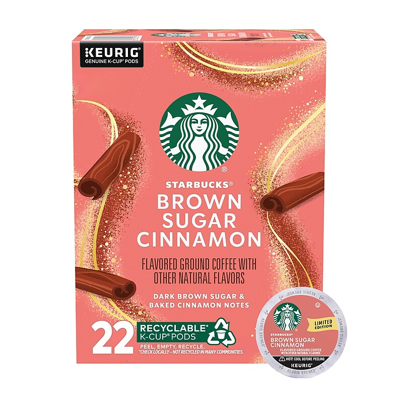 Starbucks Brown Sugar Cinnamon Coffee Keurig K-Cup Pods, 22/Box (12556511) image 1