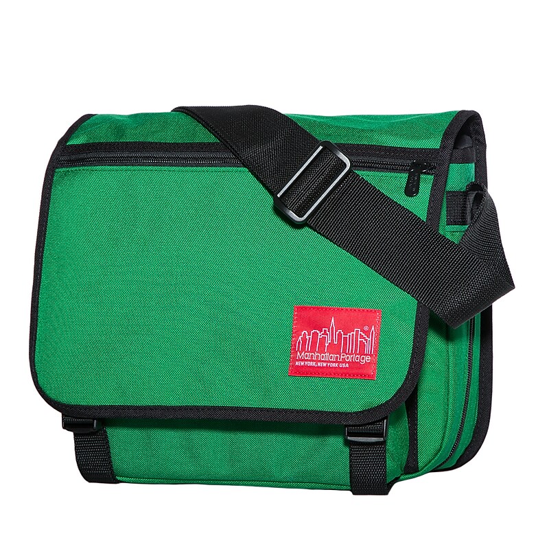 Manhattan Portage Europa Fabric Water Resistant Messenger Bag, TSA Checkpoint Friendly, Green (1435Z-C GRN) image 1