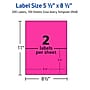 Avery Laser Shipping Labels, 5 1/2" x 8 1/2", Neon Pink, 200 Labels/Box (5948)~#|#~A45179FA-77CC-4A21-B8DE70D82C349C53_sc7