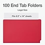 Pendaflex End Tab File Folder, Straight Cut, Legal Size, Red, 100/Box (1007079)~#|#~A451E5BB-985E-4657-9481AB5CCB8751A9_sc7
