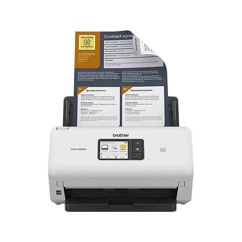 Brother Wireless Duplex Document Scanner, White (ADS-3300W) image 1