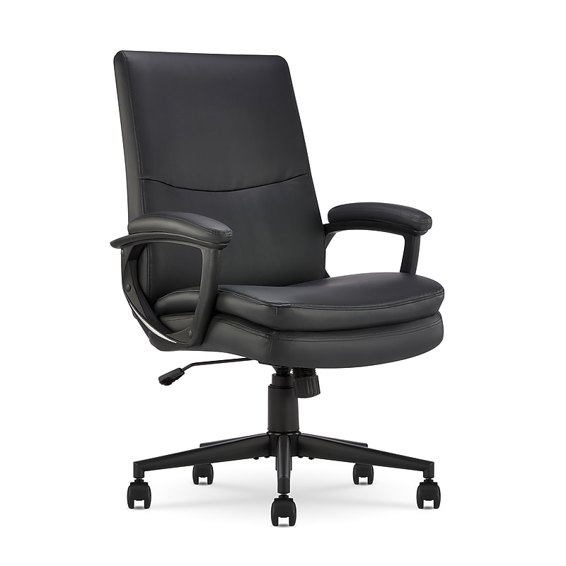 Serta Comfort Modern Ergonomic Bonded Leather Swivel Executive Chair, Black (CHR10132A) image 1
