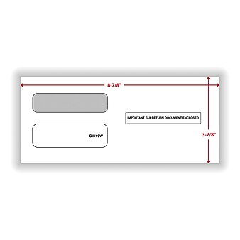 ComplyRight Moisture Seal 3-Up 1099 Tax Form Envelope, White, 50/Pack (DW19W50)