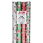 JAM Paper Christmas Wrapping Paper, 25 Sq. ft. x 30", Red Ho Ho Ho Santa Set, 4 Rolls/Pack (165F4reHoS)~#|#~A46A8C8B-AB2A-4A25-B2511C9B05649F26_sc7