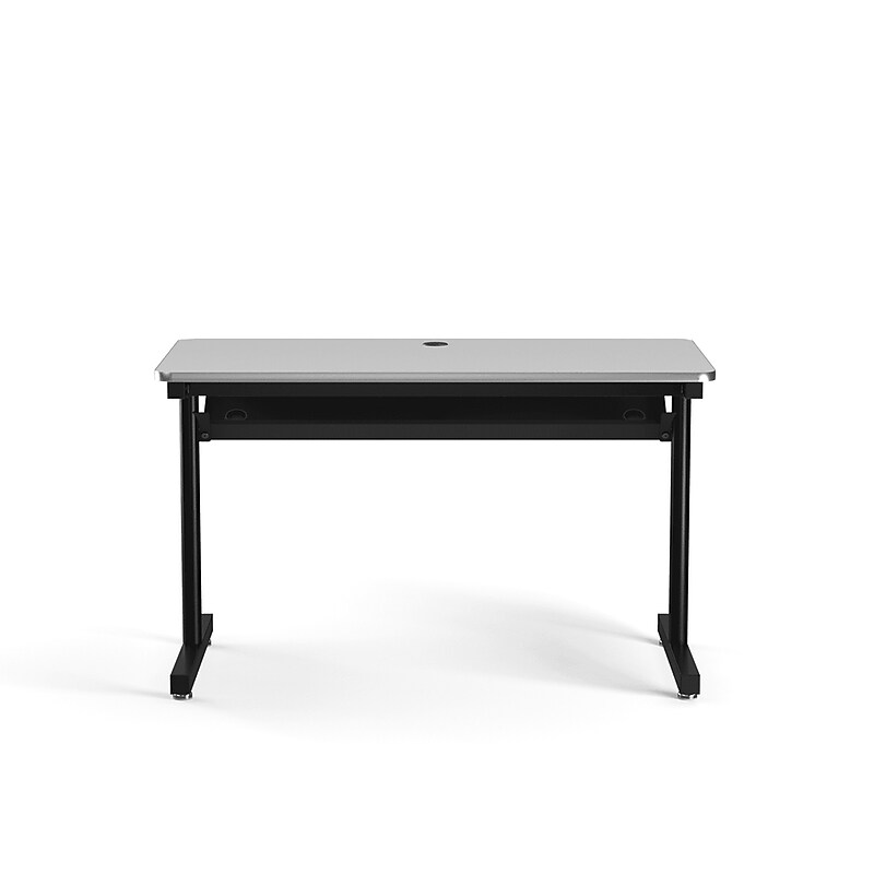 VersaDesk 48"W Basic Computer Table, White/Black (BCT4824-BW) image 1