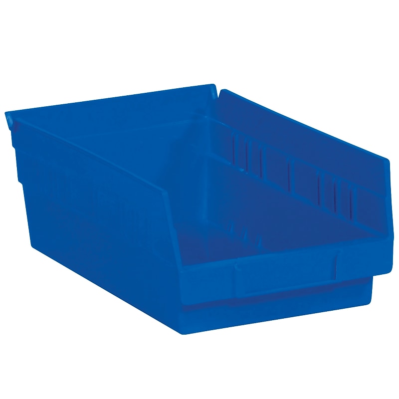 Partners Brand Medium Plastic Storage Bin, 4" x 11.625"x 5.625", Blue, 30/Carton (BINPS103B) image 1