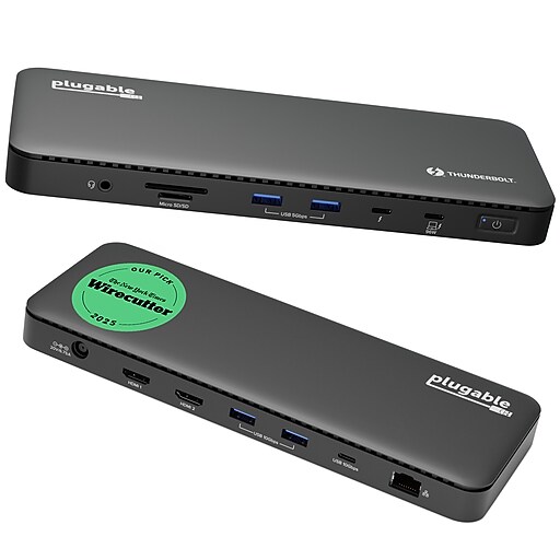 Plugable Thunderbolt 4 Dock Dual Monitor Laptop Docking Station, 100W (TBT4-UD5)