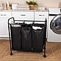 Household Essentials 3-Section Rolling Laundry Sorter, Polyester, Black (HE1111)~#|#~A47A4862-4C70-4B06-9861C59379ED96CA_sc7