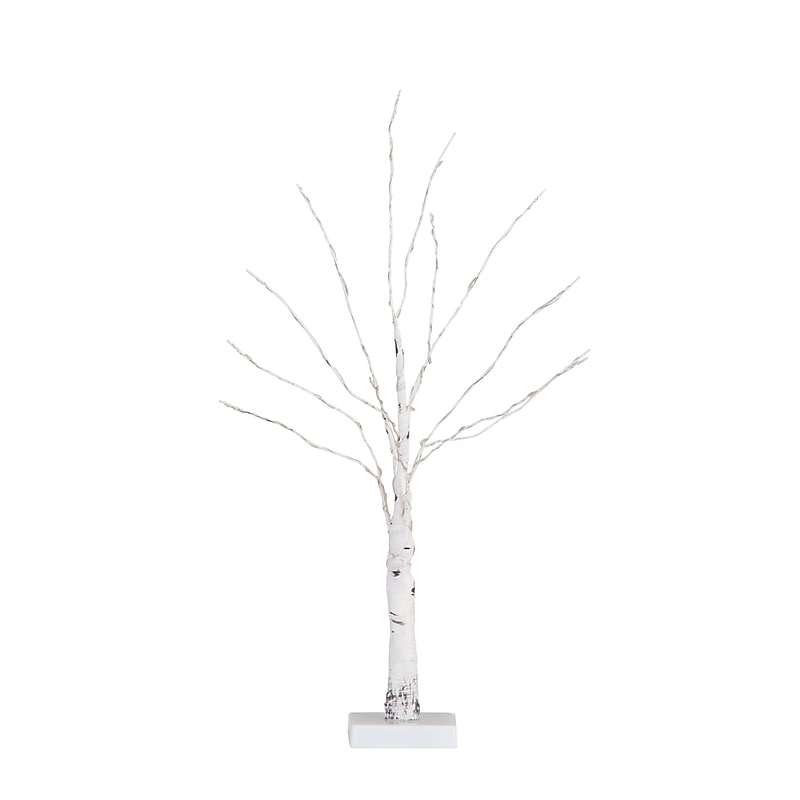 Nearly Natural 2-ft Pre-Lit Artificial White Birch Tree with 60 Warm White LED Lights (T4906) image 1