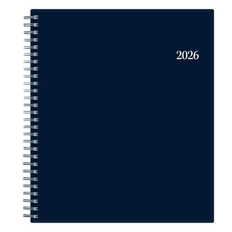 Planning Calendar BS Passages/Solid Navy PP 8x10 RY26 Monthly Safety Wirebound - image 1
