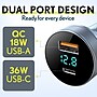 Overtime A40 54W Dual-Port USB-C and USB-A Car Charger with LED Voltage Display, Black (OCA40BK)~#|#~A48C38FA-DAF5-4C72-AEF15DD500D2D33F_sc7
