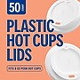 Perk Plastic Hot Cup Lids, 50 Count Disposable Coffee Cup Lids for 8 Oz Paper Hot Cups, White~#|#~A4903BD0-E314-48C5-A1B3D039E79076DD_sc7
