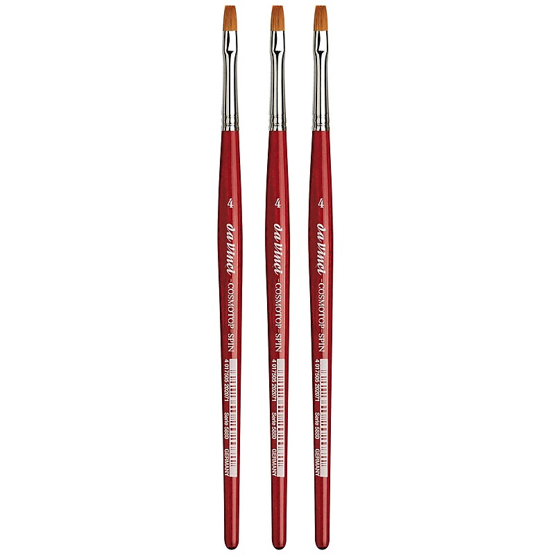 da Vinci COSMOTOP-SPIN Watercolor Synthetic Silkpainting Flat Brush, Size 4, 3 /Pack (DVXVA58804-3) image 1