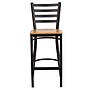 Flash Furniture HERCULES Series Traditional Metal Ladder Back Restaurant Barstool, Black/Natural Wood (XUDG697BBARNTW)~#|#~A4A90BD0-93E2-42F3-B468F4DB4AAE80F5_sc7