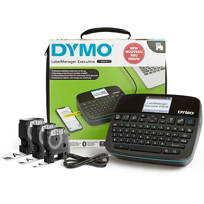 DYMO LabelManager Executive 640 CB Portable Label Printer Kit with Carry Case and 3 Label Cassettes, (2202121) image 1