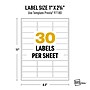 Avery UltraDuty Inkjet Rectangle Multipurpose Labels, 1" x 2-5/8", White, 7500 Labels/Box ( 97180)~#|#~A4B60480-06D3-412B-848C0A682B922D7C_sc7