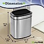Alpine Industries Stainless Steel Trash Can with Lid and Liner, 5.2 Gallon, 2/Pack (ALP470-10L-2PK)~#|#~A4B9703D-B062-40E6-8D0FA67B171A113F_sc7