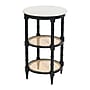 Storied Home 17.8"Dia. Marble Round End Table, 2 Shelves, White/Black/Natural (EC0835)~#|#~A4BC984E-051D-40C4-A9376ED7DD9644C9_sc7