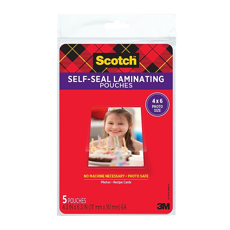 Scotch Laminating Photo Pouches, Photo Size, 9.5 Mil., 5/Pack (PL900G) image 1