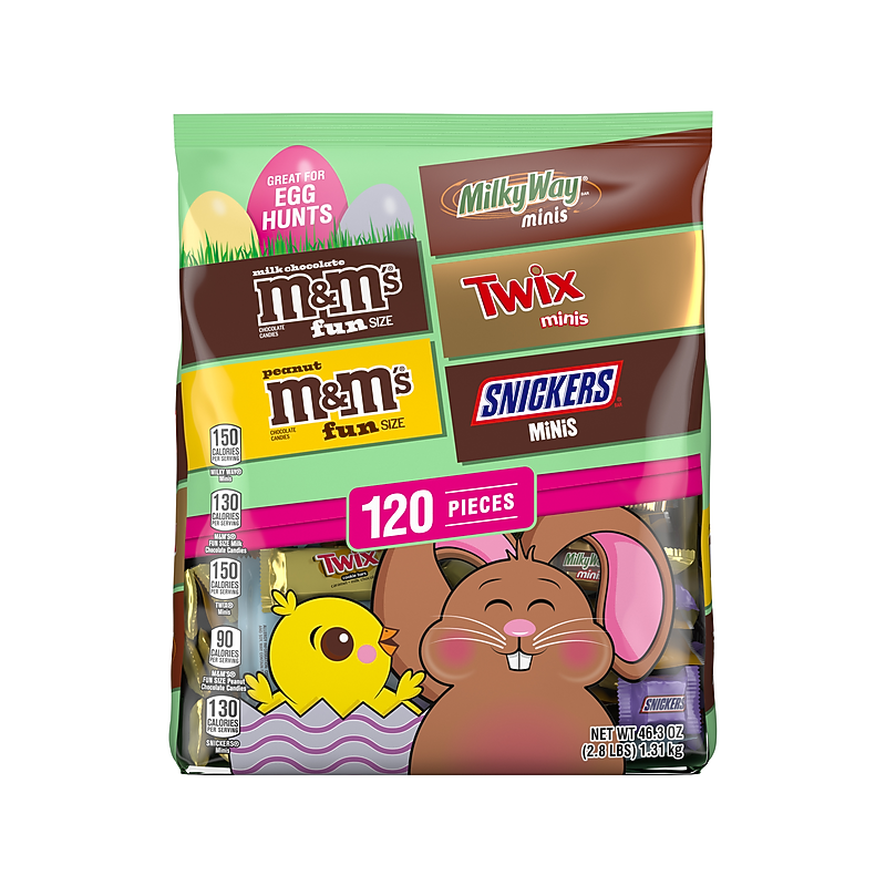Mars Easter Basket Stuffers Milk Chocolate Candy Variety Bag, 46.3 oz., 120/Pieces (467626) image 1