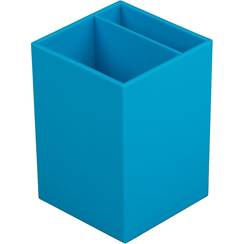 JAM PAPER Plastic Pen Holder, Blue (341bus) image 1