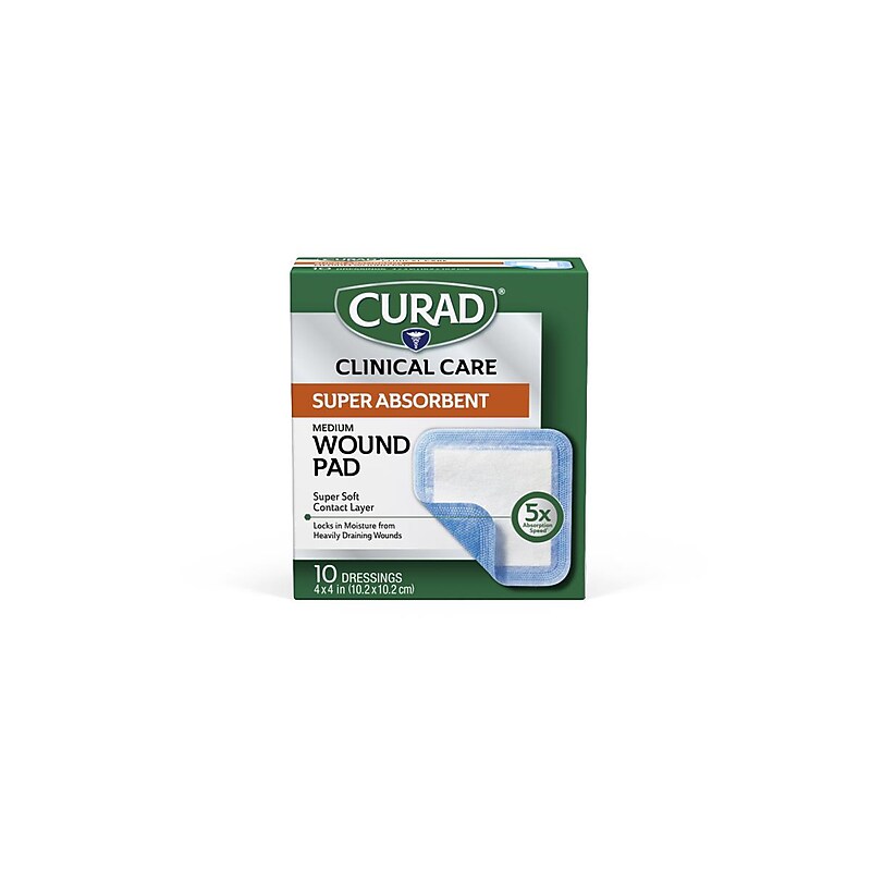 Curad 1-Ply Sterile Non-Adherent Non-Woven Gauze, 4" x 4", 10 Pads/Pack, 3 Packs/Carton (CURSS5153Z) image 1