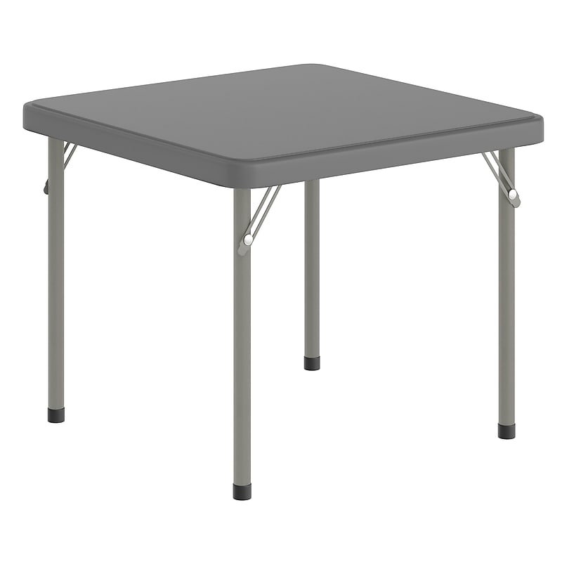 Flash Furniture Paige Square Kid's Folding Table, 24" x 24", Granite Gray (RB2424KIDGY) image 1