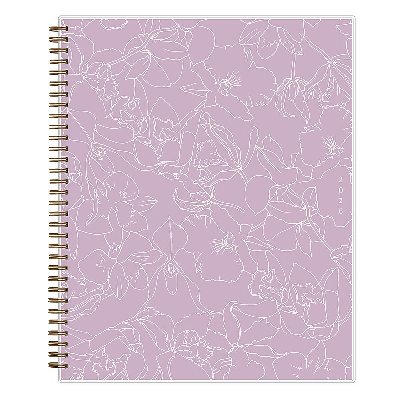 2026 Blue Sky Green Earth Freya Lilac 8.5" x 11" Calendar Year Weekly & Monthly Planner, Plastic Cover (153757) image 1