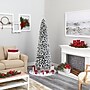 Nearly Natural 7' Flocked Pencil Artificial Christmas Tree with 400 Clear Lights and 574 Bendable Branches (T1907)~#|#~A51317E3-2974-495F-8FE20AB2365D79B6_sc7