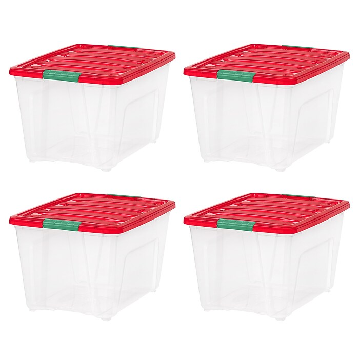 Iris Holiday Large Stackable Plastic Storage Box, 13