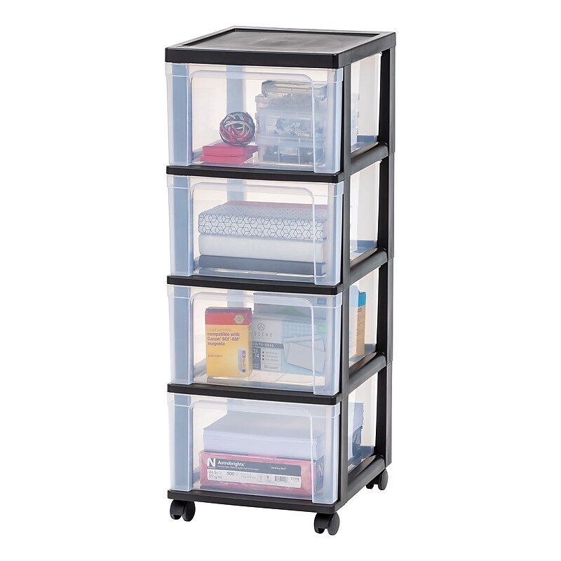 Iris Narrow Chest, 4 Drawer, Black (575003) image 1