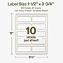 Avery Hemp Rectangle Laser/Inkjet Multipurpose Labels, 1-1/2" x 3-3/4", Off-White (200/Pack)~#|#~A5212FAB-E41A-4F23-B5E1418392DCE786_sc7