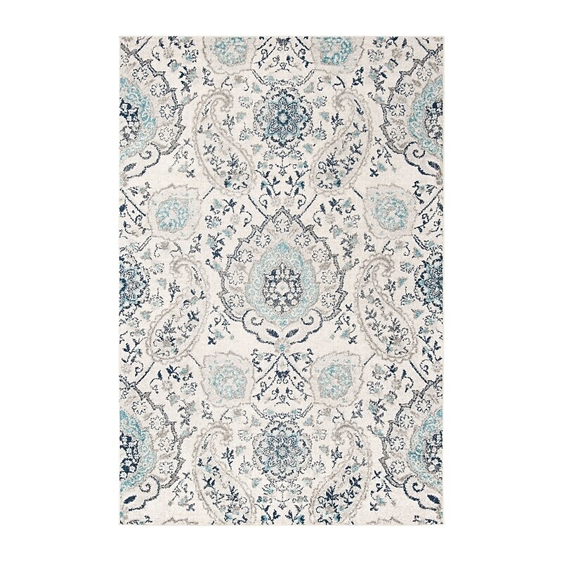 Safavieh Madison Collection 5'-3" x 7'-6" Rectangle Indoor Area Rug, Machine Made, Cream/Light Grey (MAD600C-5) image 1