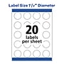 Avery Print-to-the-Edge Inkjet Round Labels, 1 1/2" Dia, White, 400 Labels/Pack (8293)~#|#~A52AABD2-4F94-41B3-BA164D9A36742AD6_sc7