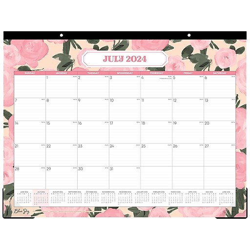 20242025 Blue Sky Lovely 22" x 17" Academic Monthly Desk Pad Calendar
