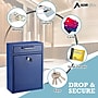 AdirOffice Steel Large Wall Mounted Drop Box Interoffice Mailbox, Key Lock, Blue (631-04-BLU-PKG)~#|#~A5314D77-39B3-4072-9571416F0B98FCDF_sc7