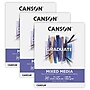 Canson Graduate  11" x 14" Mixed Media Pad, 20 Sheets/Book, 3/Bundle (MCX525008006-3)~#|#~A53C3228-BA4D-4414-9756C3D620A8305B_sc7