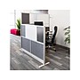 Luxor Workflow Series 5-Panel Freestanding Modular Room Divider System Starter Wall with Whiteboard, 48"H x 70"W, Gray/Silver~#|#~A5440EC1-E6F1-4D24-9158F1DD232BF9AE_sc7