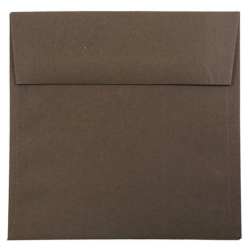JAM Paper Invitation Envelope 6 1/2" x 6 1/2", Chocolate Brown, 50/Pack (227912746i) image 1