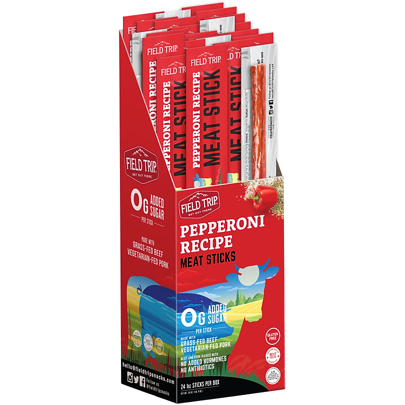 Field Trip Pepperoni Recipe Beef and Pork Meat Stick, 1 oz., 24/Box (C01002406MH) image 1