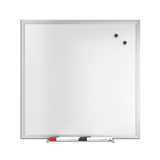 TRU RED™ Steel Dry Erase Board, Satin Frame, 2' x 2' (TR61179