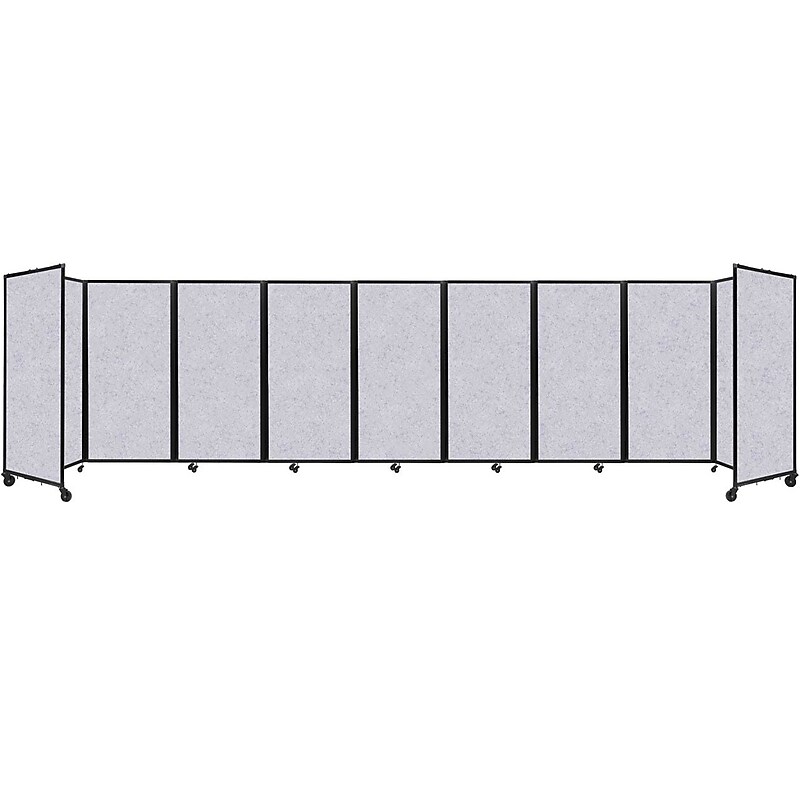 Versare The Room Divider 360 Freestanding Folding Portable Partition, 72"H x 300"W, Marble Gray SoundSorb Fabric (1932301) image 1