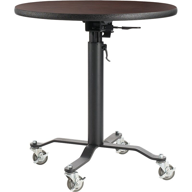 NPS PCT Series Premium Plus 36" Round Café Table, Adjustable Height, Black/Mahogany (PCT136PBTMMY) image 1