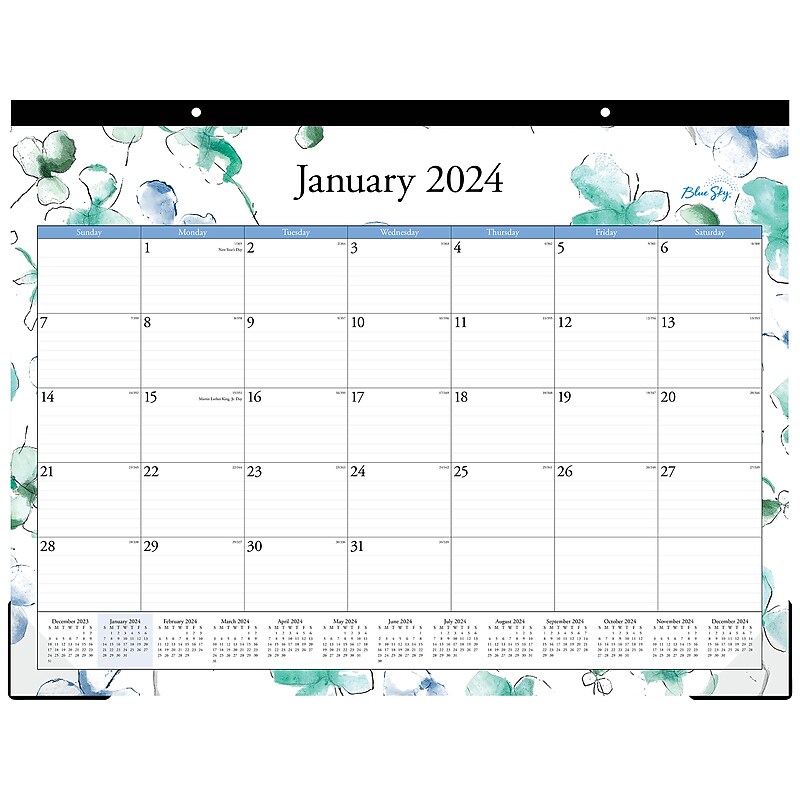 2024 Blue Sky Lindley 22" x 17" Monthly Desk Pad Calendar (100018-24) image 1