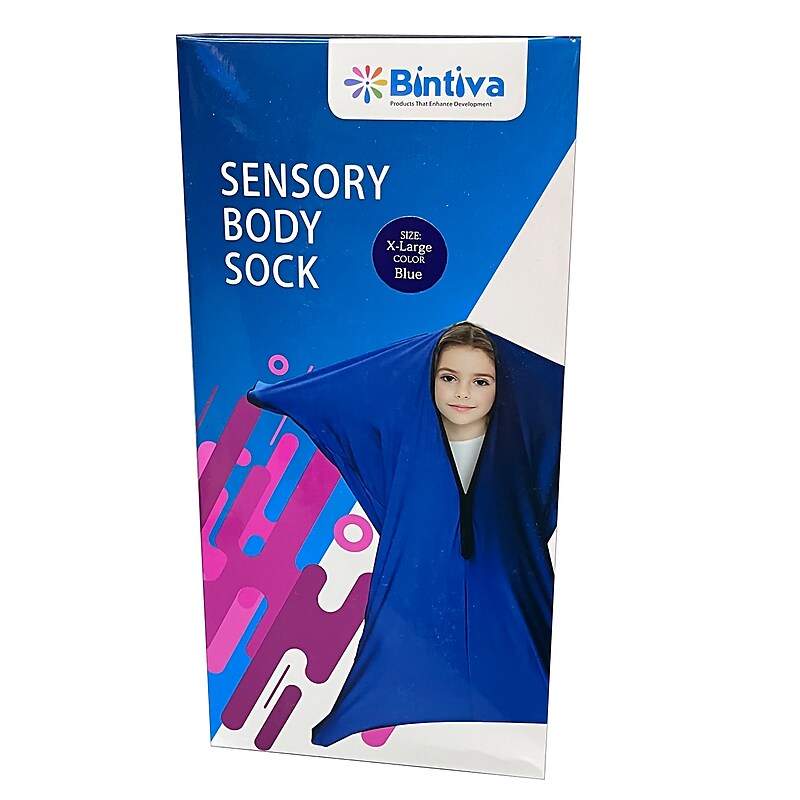 Bintiva X-Large Sensory Body Sock, Blue (BNVSENSOXXLG) image 1