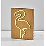 Simplee Adesso LED Wood Framed Neon Flamingo Table/Wall Lamp, 9"H, Brown/Multi-Color (SL3722-12)~#|#~A57CAC43-5287-4AEE-B68AE2105B0DD69C_sc7