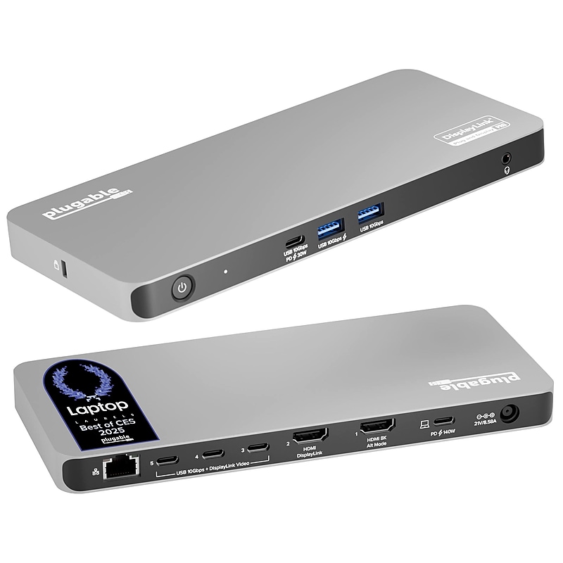 Plugable USB-C 5-Display Docking Station for Apple MacBook Laptop (UD-7400PD) image 1