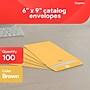 Staples Kraft Clasp & Moistenable Glue Catalog Envelopes, 6" x 9", Brown, 100/Box (ST186999-CC)~#|#~A58AD89A-A58D-4AA2-8EBFA1E057038E70_sc7